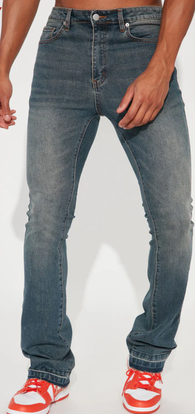 STACKED SKINNY FLARE JEAN WITH LETDOWN HEM