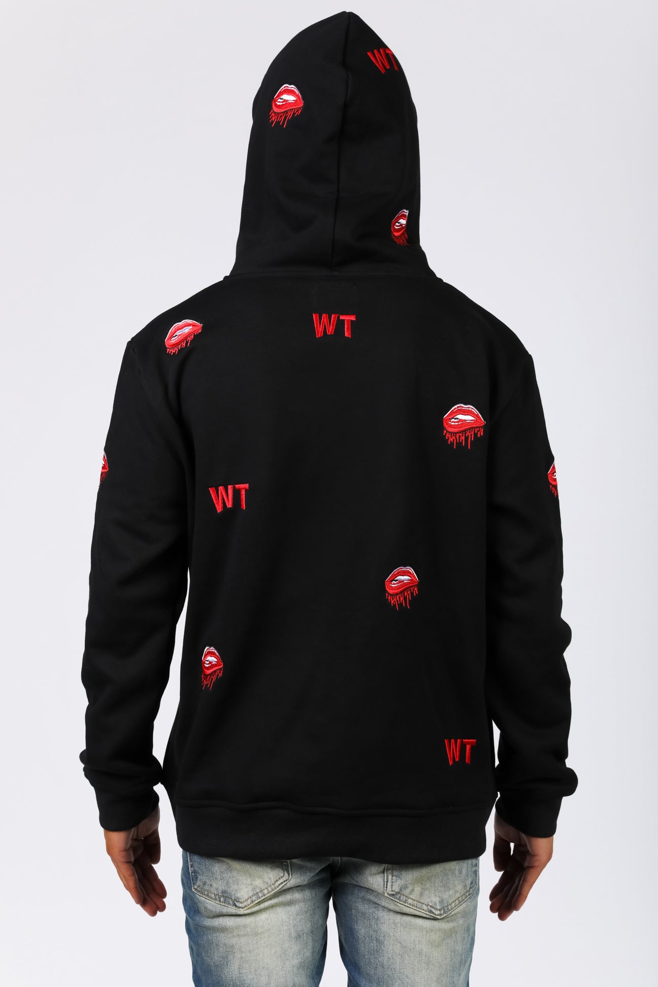 Lips Embroidered Hoodie