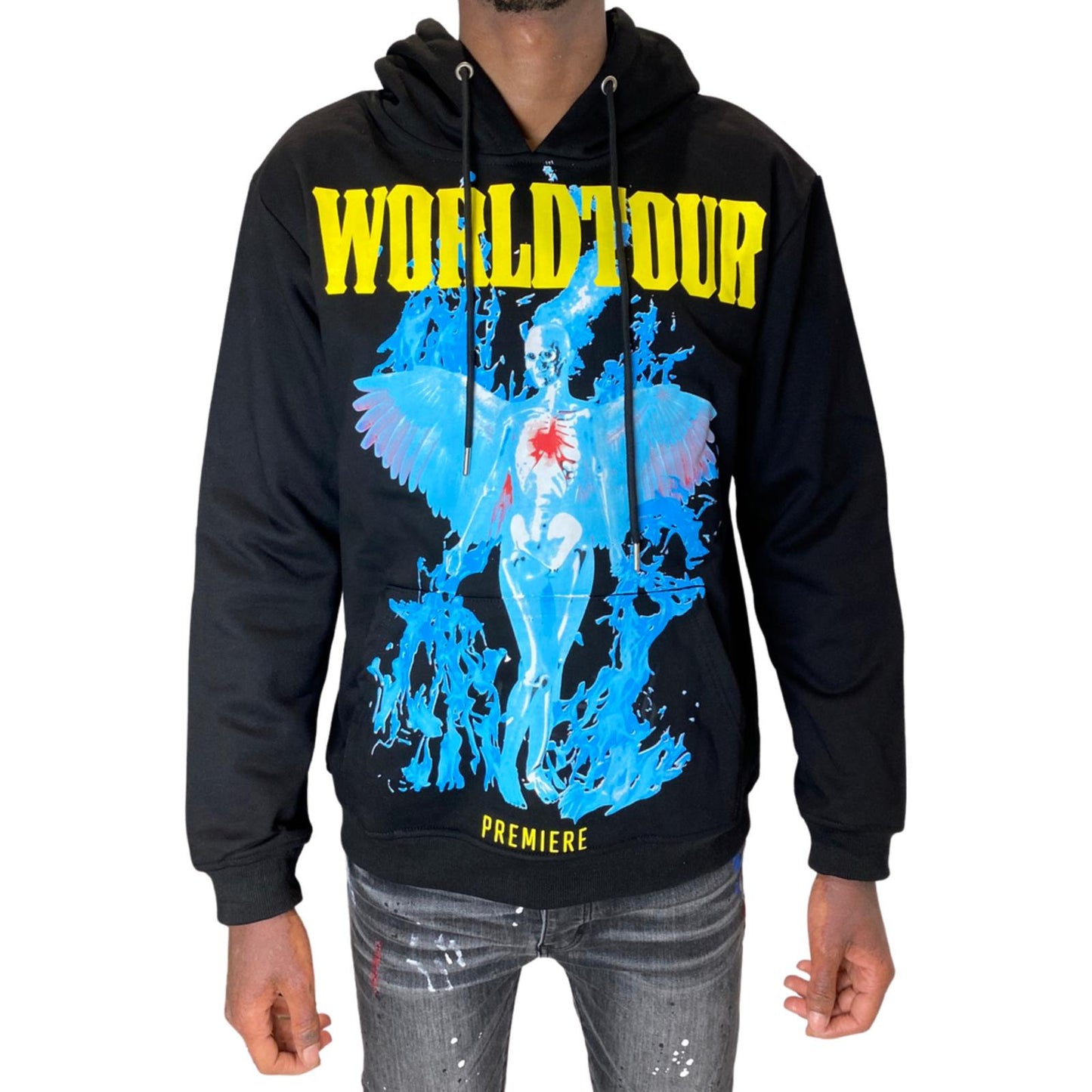 Black Burning Angel Hoodie