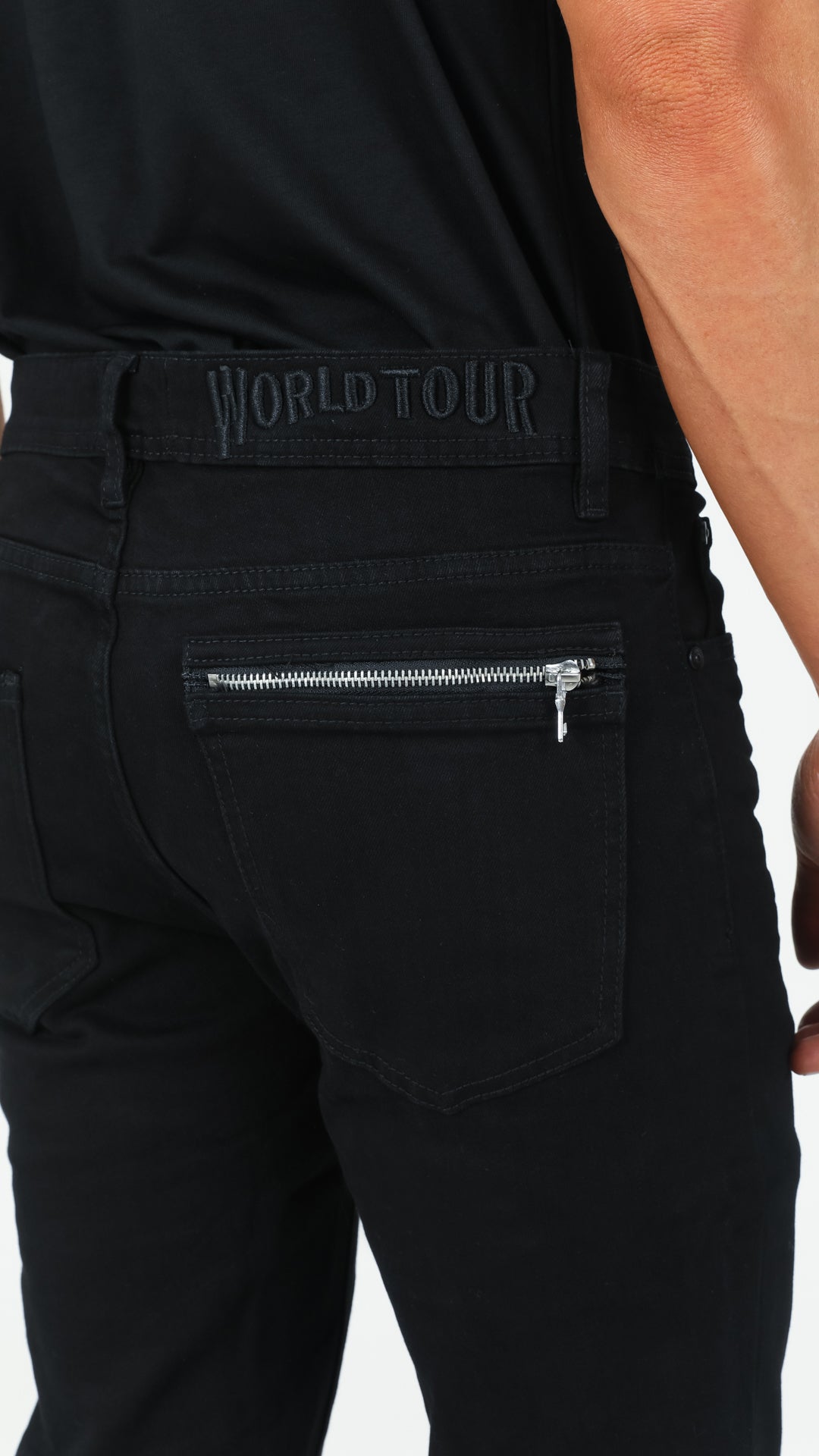 Midnight Denim Pant With Removable Bandana Wallet Chain