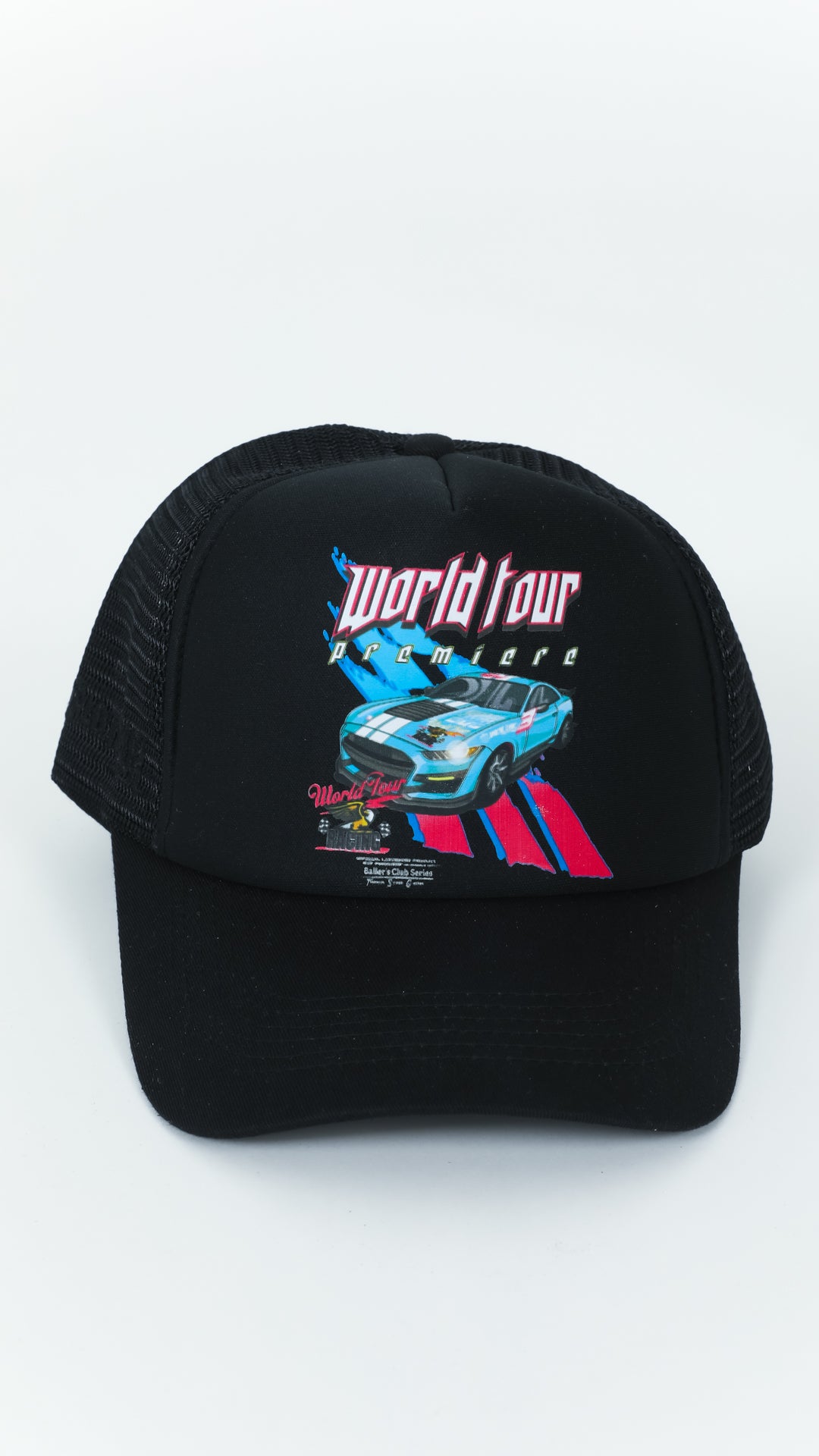 Black World Tour Racing Trucker Hat