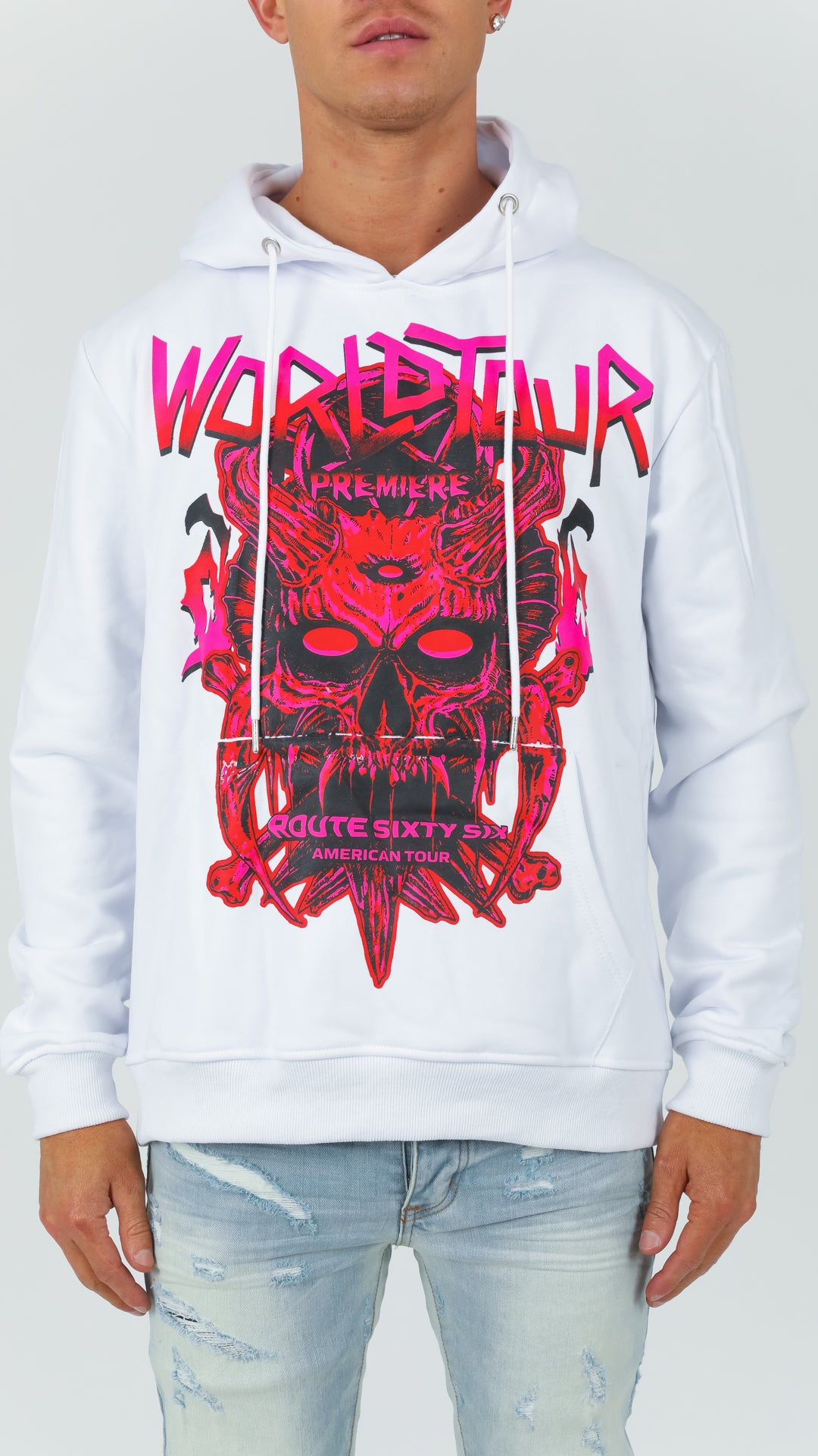 White Route 66 Hoodie