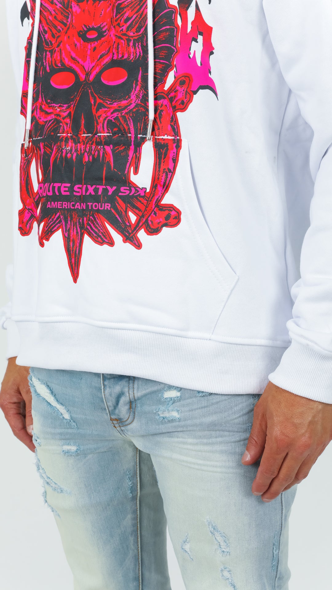 White Route 66 Hoodie