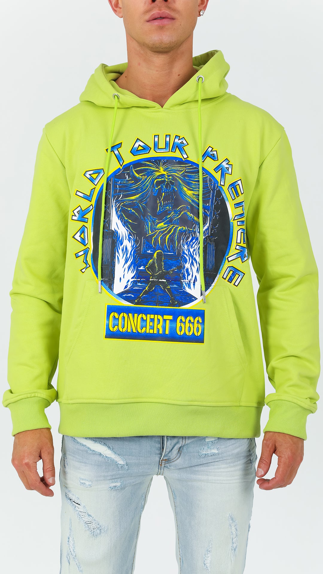 Neon Yellow Concert 666 Hoodie