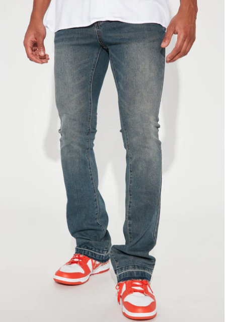 STACKED SKINNY FLARE JEAN WITH LETDOWN HEM