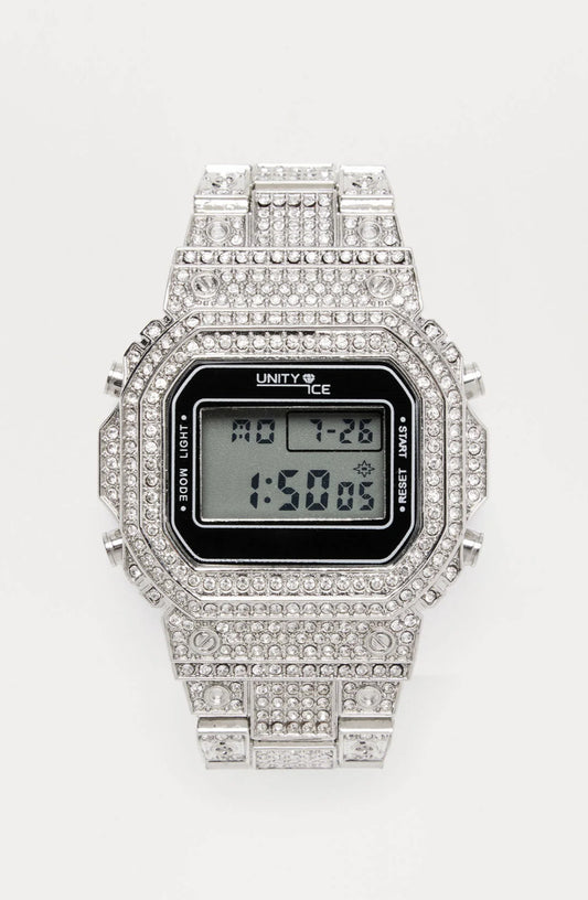 ICED OUT DIGITAL WATCH - SILVER