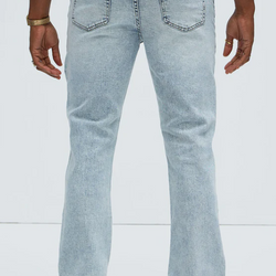 ACID BLUE SLIM FLARE JEAN WITH LETDOWN HEM