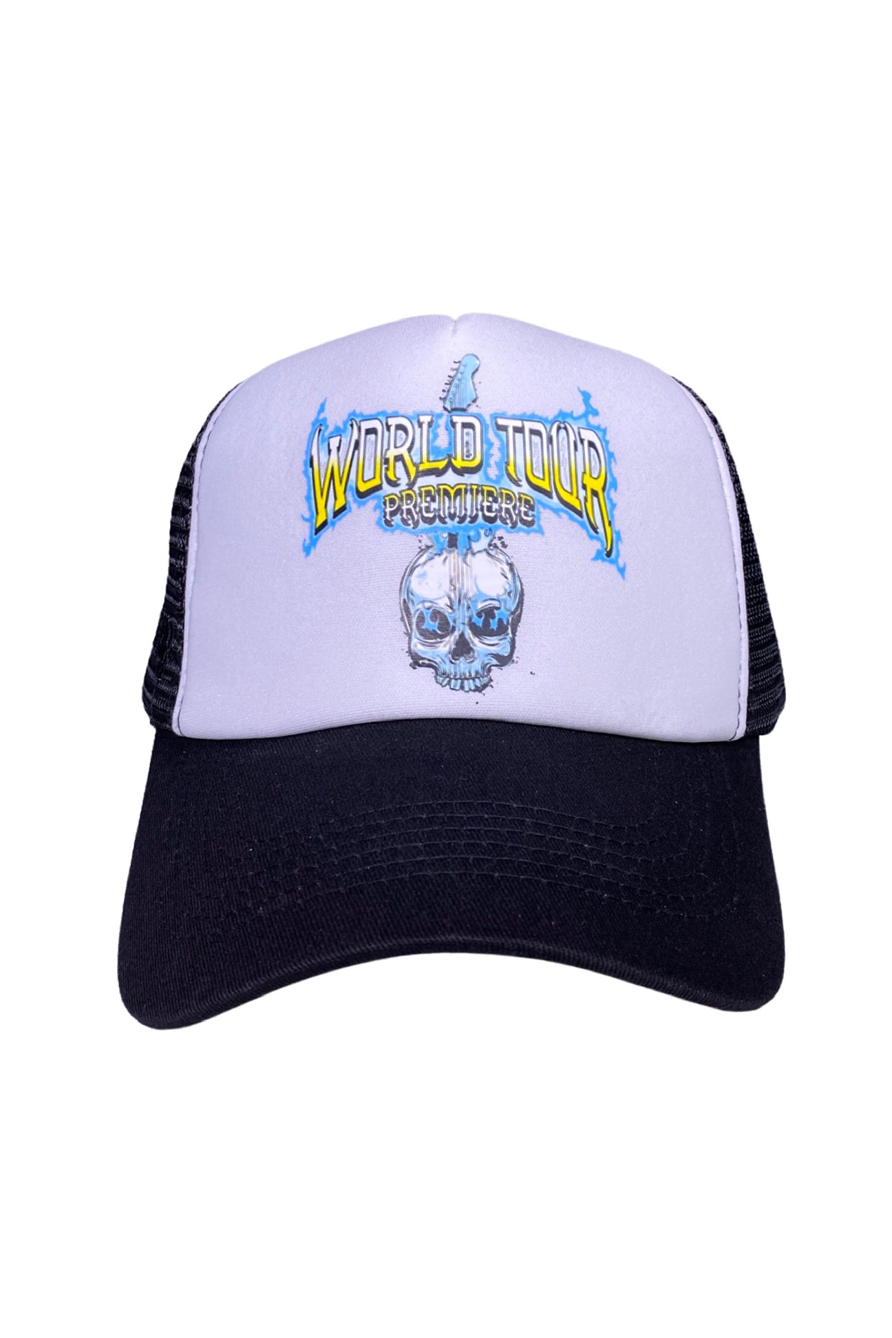 Black Electric Skull Trucker Hat