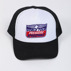 White & Black Speedway Patch Trucker Hat