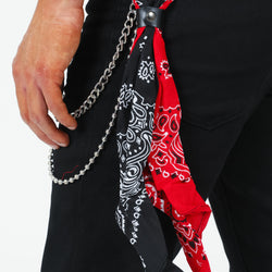 Midnight Denim Pant With Removable Bandana Wallet Chain