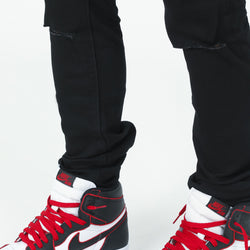 Midnight Denim Pant With Removable Bandana Wallet Chain