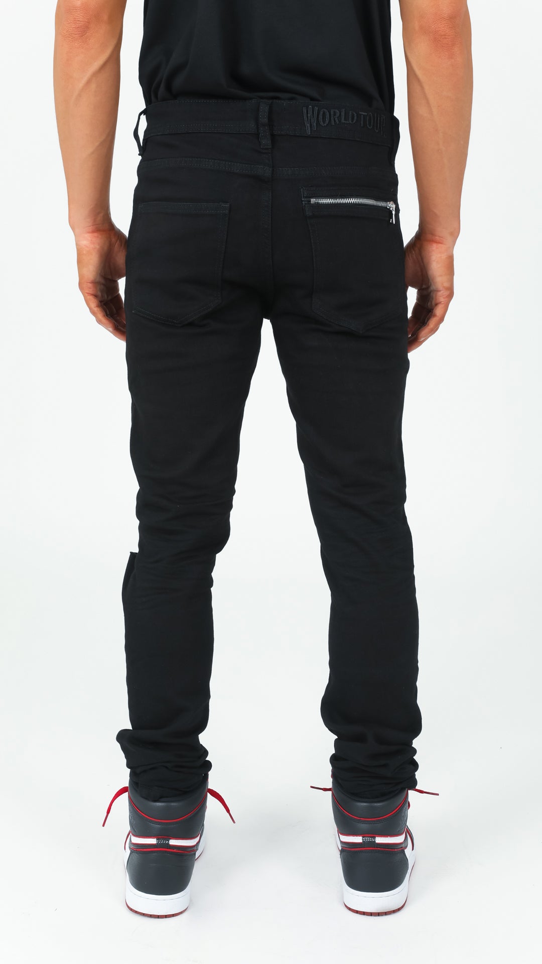 Midnight Denim Pant With Removable Bandana Wallet Chain