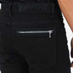 Midnight Denim Pant With Removable Bandana Wallet Chain