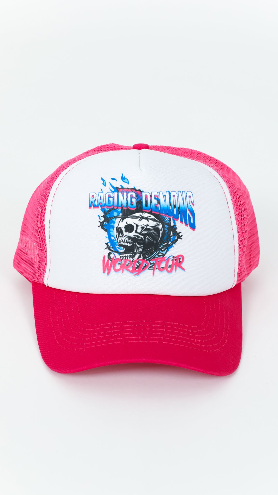 Neon Pink Raging Demons Trucker Hat