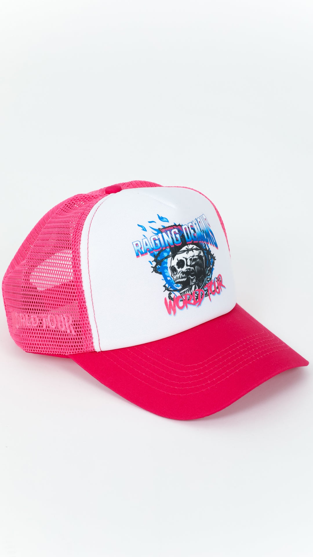 Neon Pink Raging Demons Trucker Hat