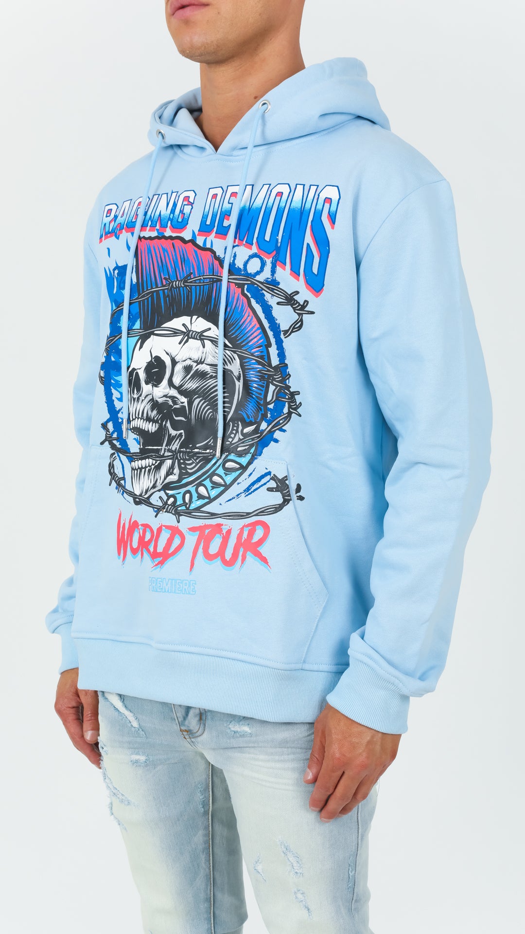 Off white light online blue hoodie