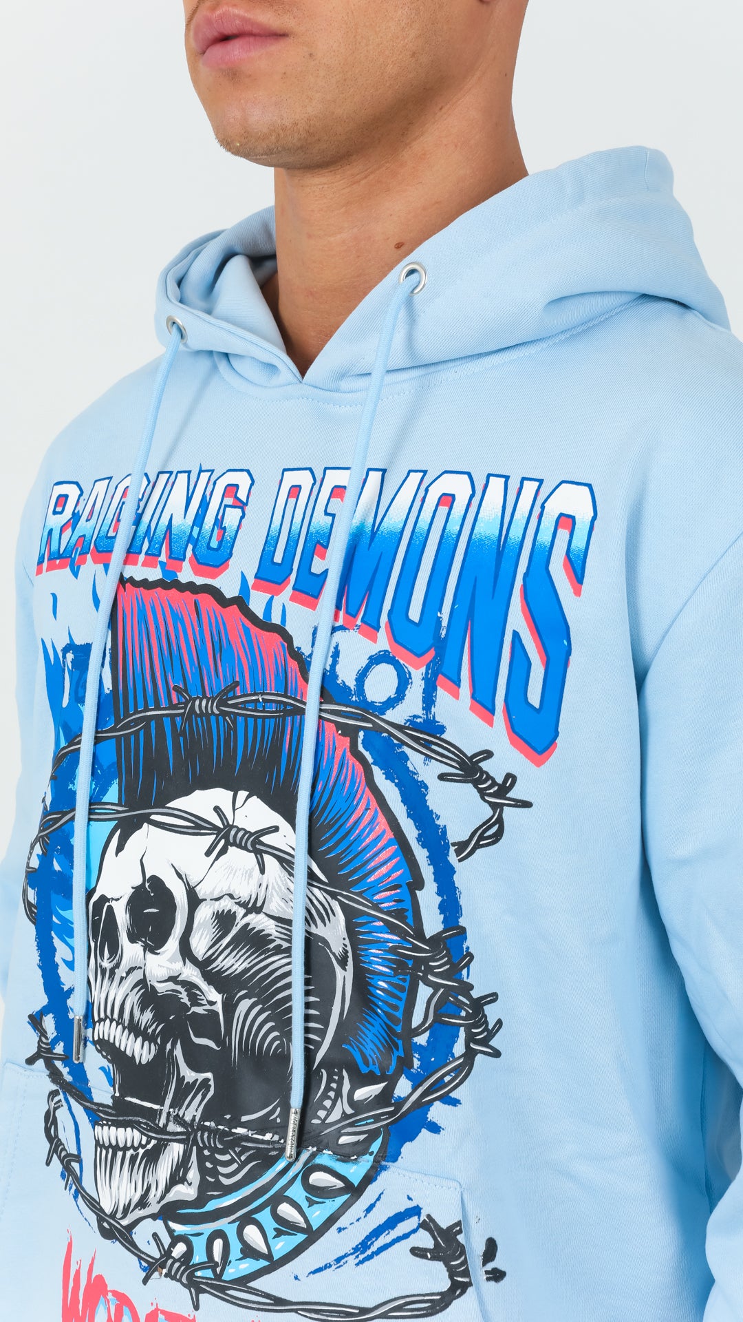 Off white blue skull hoodie sale