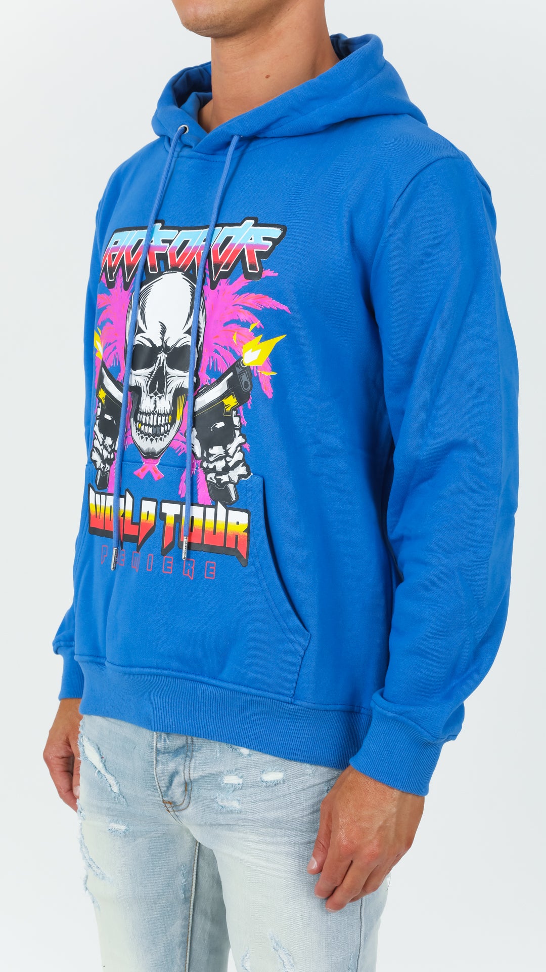 Black and discount royal blue hoodie